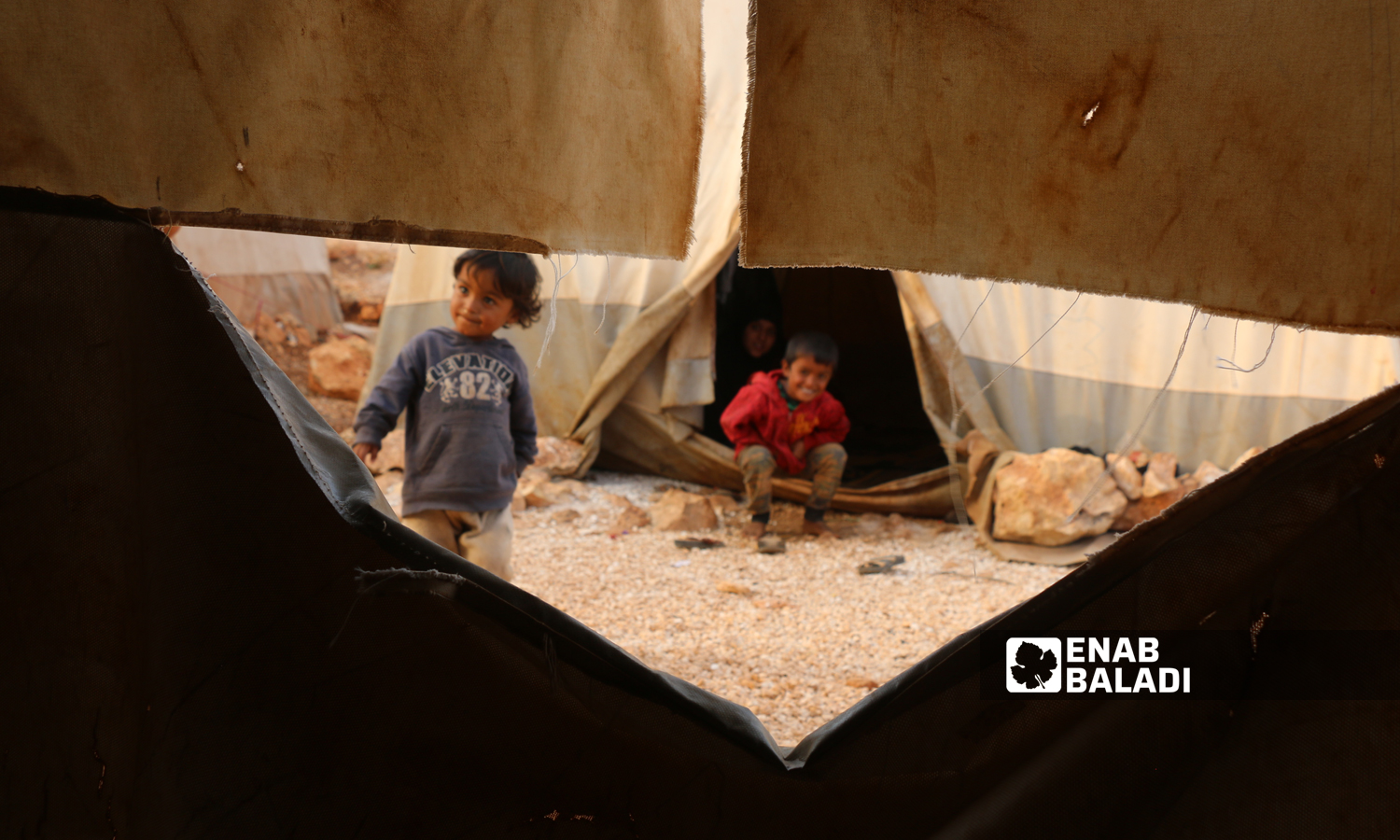 Children living in the Kelli Mountain camp in Idlib city (Enab Baladi)