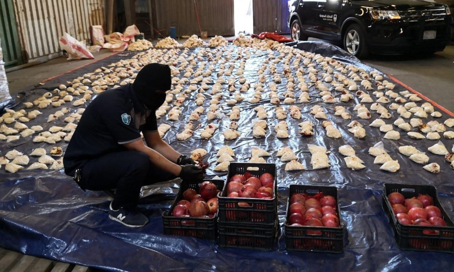 Saudi authorities thwarting the smuggling of a drug shipment coming from Lebanon to Saudi Arabia (Saudi Customs)