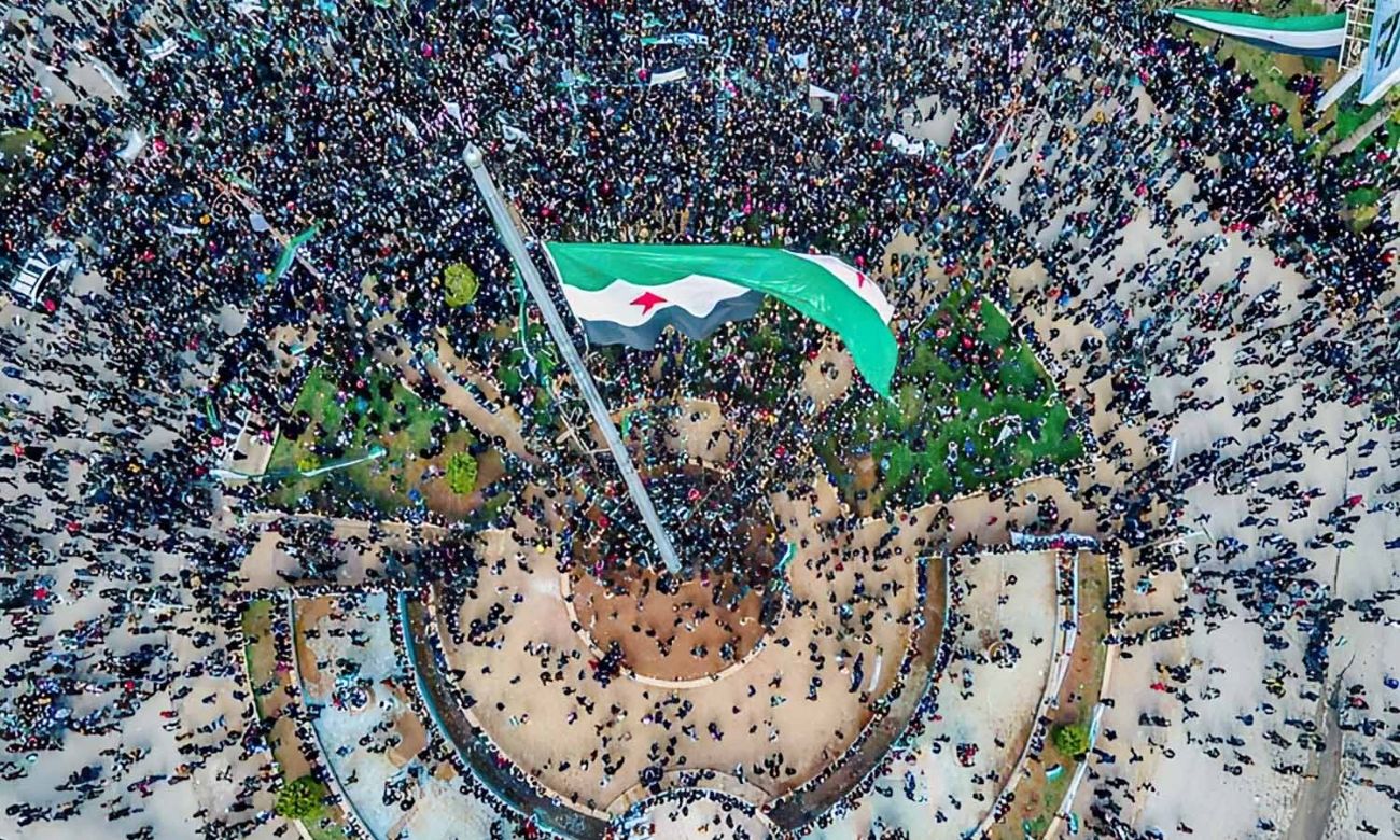 Residents of Idlib city commemorate the Syrian revolution’s 11th anniversary - 15 March 2022 (Alzeer Ammar)