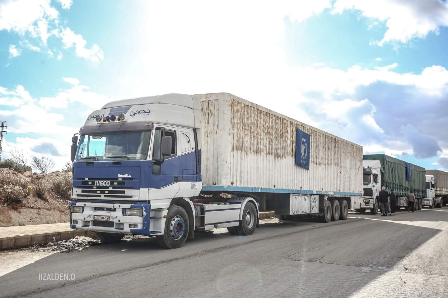 Trucks carrying humanitarian aid provided by the World Food Programme (WFP) to northern Syria - 9 December 2021 (Izz al-Din al-Qasim/Twitter)