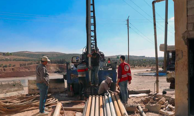 Installation of equipment for the Shaiyah well in the city of Daraa al-Balad, southern Syria - 10 January 2022 (Syrian Arab Red Crescent branch in Daraa/ Facebook)