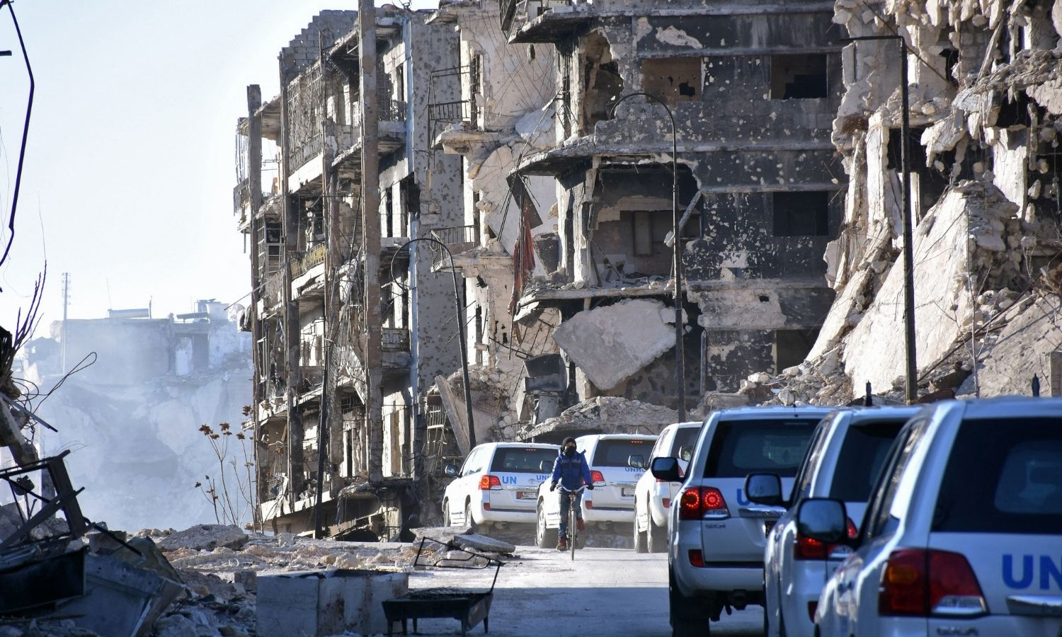 A United Nations convoy in Syria (George Ourfalian / AFP)