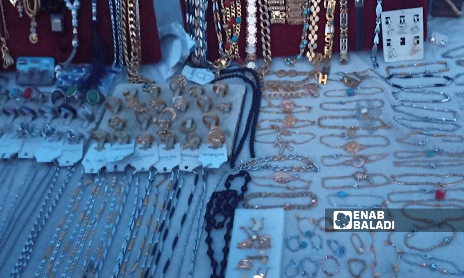 A stall for selling accessories in the Old City of Aleppo, northern Syria - 24 March 2022 (Enab Baladi / Saber al-Halabi)