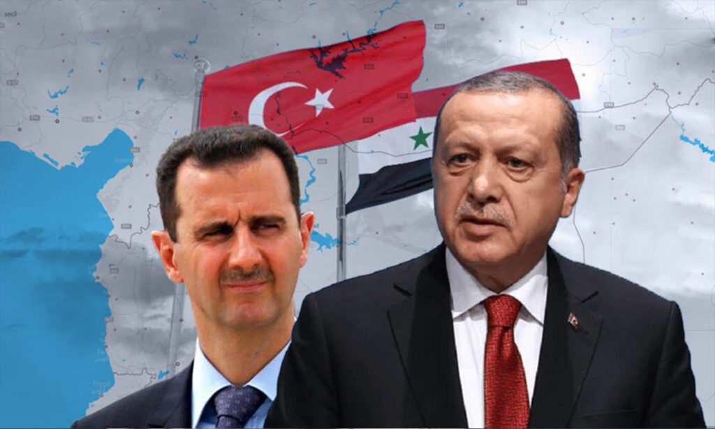 Turkish President Recep Tayyip Erdogan and Syrian President Bashar al-Assad (edited by Enab Baladi)
