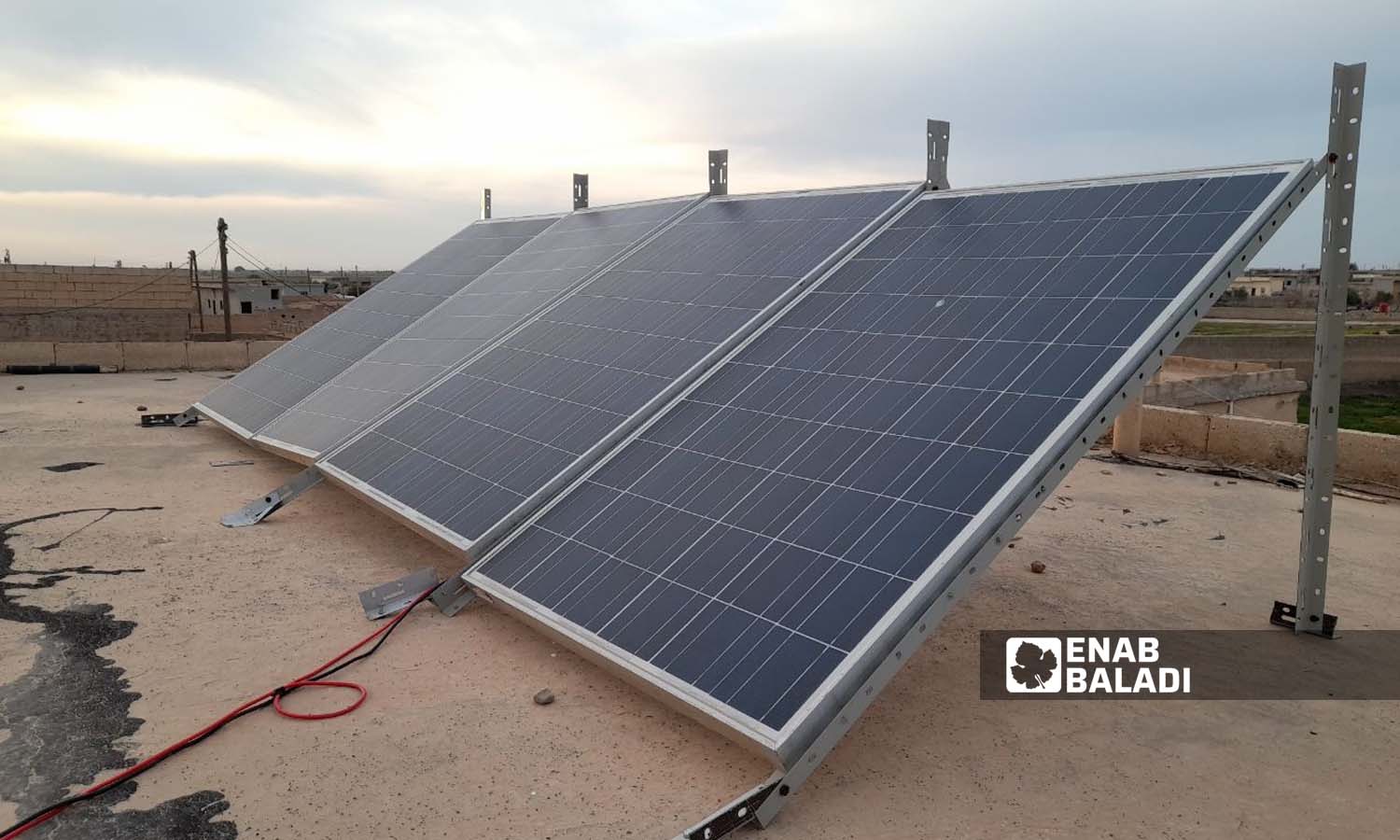 Solar panels on a house roof in Raqqa city - 28 March 2022 (Enab Baladi/Hussam al-Omar)