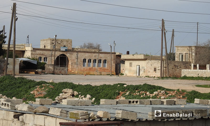 Houses on the road between the villages of Jalbal, Marimeen, and Anab in Afrin - 11 March 2018 (Enab Baladi)