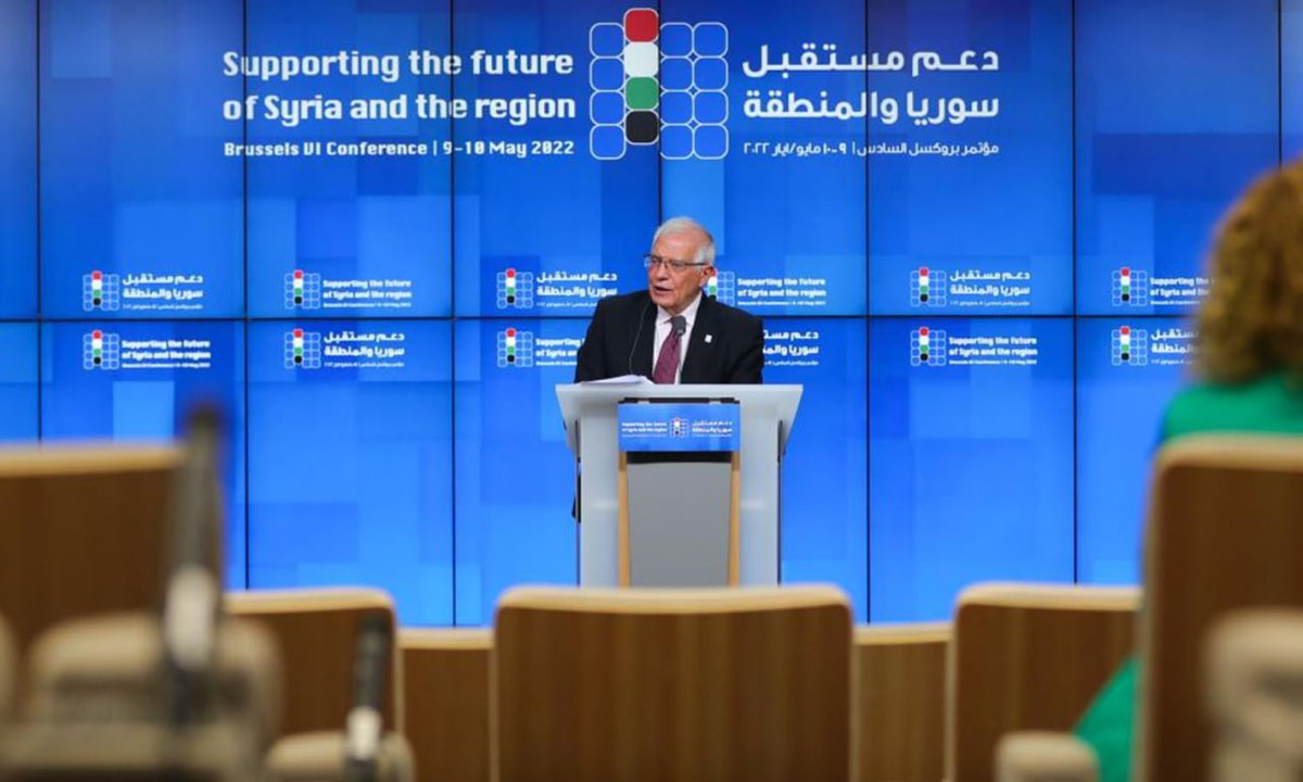 EU’s Foreign Policy Chief, Josep Borrell, speaks at a press conference during Brussels VI Conference on supporting the future of Syria and the region, Belgium - 10 May 2022. (Xinhua)