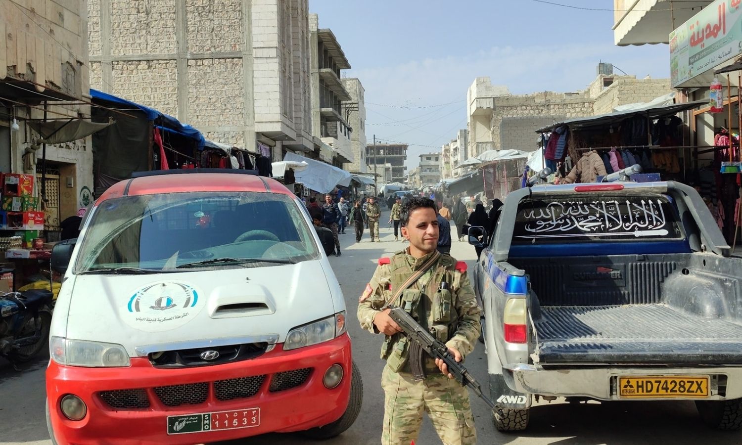 A member of the Military Police in a street of al-Bab city in the eastern countryside of Aleppo - 30 October 2021 (Military Police)
