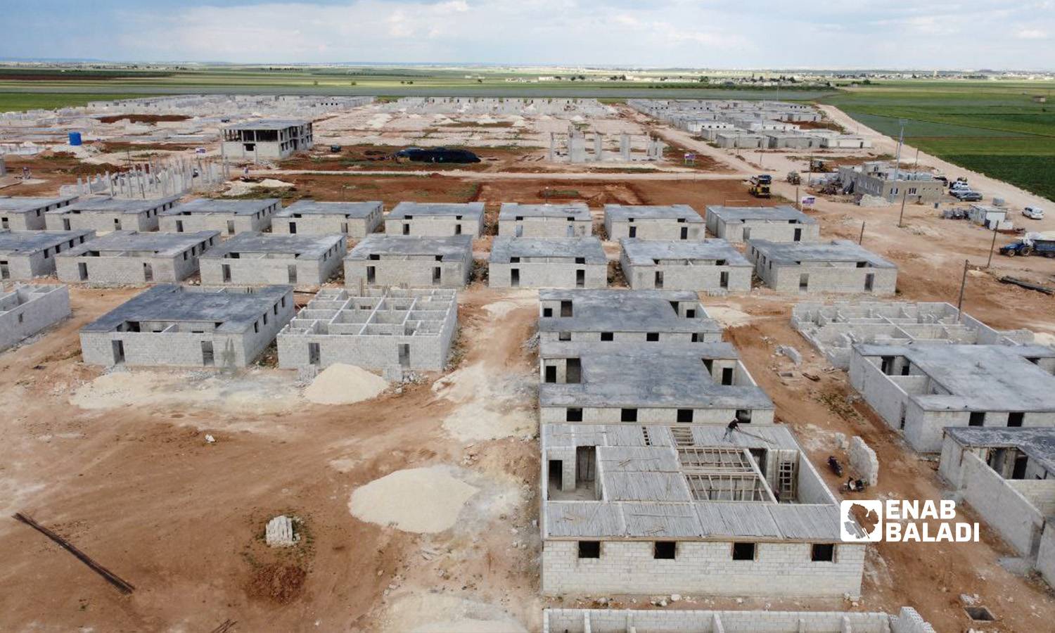 Housing units in the “City of Hope” project, whose construction is supervised by the Qatar Charity and the Turkish Humanitarian Relief Authority (İHH) - 21 June 2022 (Enab Baladi)