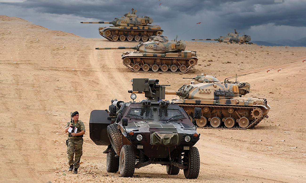 Turkish army forces near the Syrian-Turkish border (Anadolu Agency)