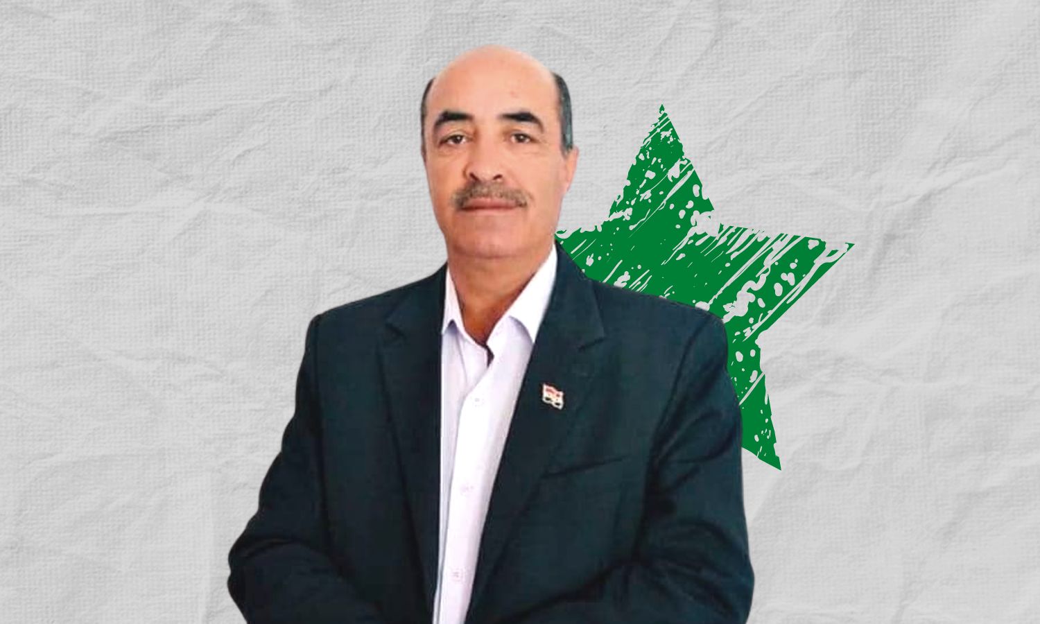 Salama al-Qaddah, the division secretary of the Baath Party in the town of al-Harak in the northeastern countryside of Daraa (edited by Enab Baladi)