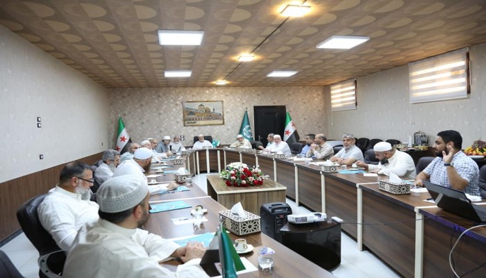 The meeting of the members of the Syrian Islamic Council in Azaz city in the northern countryside of Aleppo - 8 August 2021 (Council’s official website)