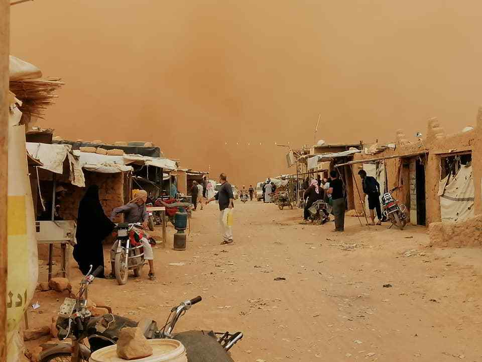 A sandstorm in Rukban camp - 25 June 2022 (Rukban Camp/Facebook)
