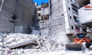 The collapsed building of al-Ferdous neighborhood - 8 September 2022 (SANA)