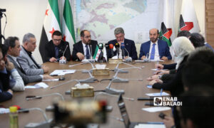 Press conference for the head of the Syrian National Coalition - 8 April 2022 (Enab Baladi / Abdulmoeen Homs)