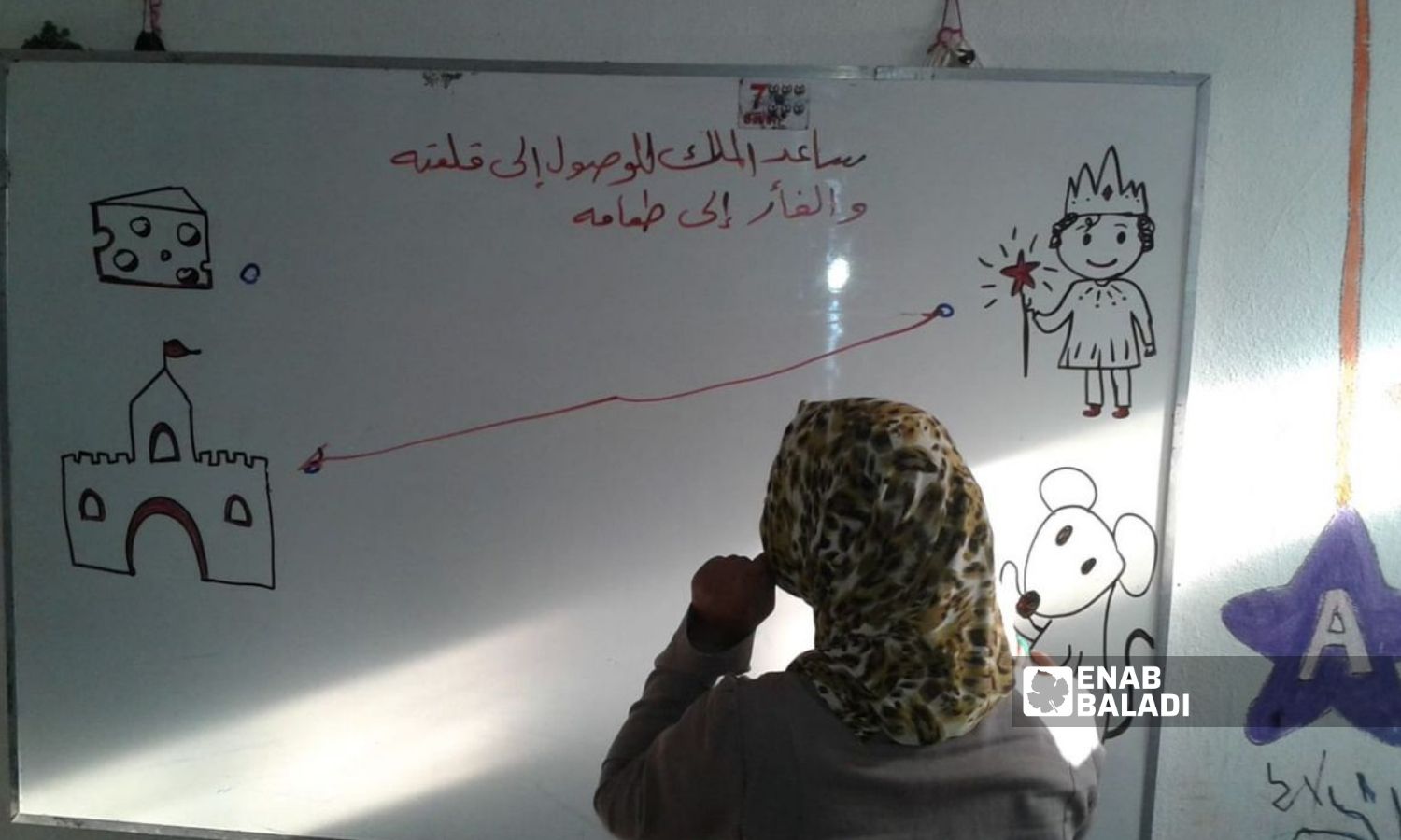 A Syrian girl with Down syndrome in a school in northwestern Idlib region - September 2022 (Enab Baladi / Huda al-Kulaib)