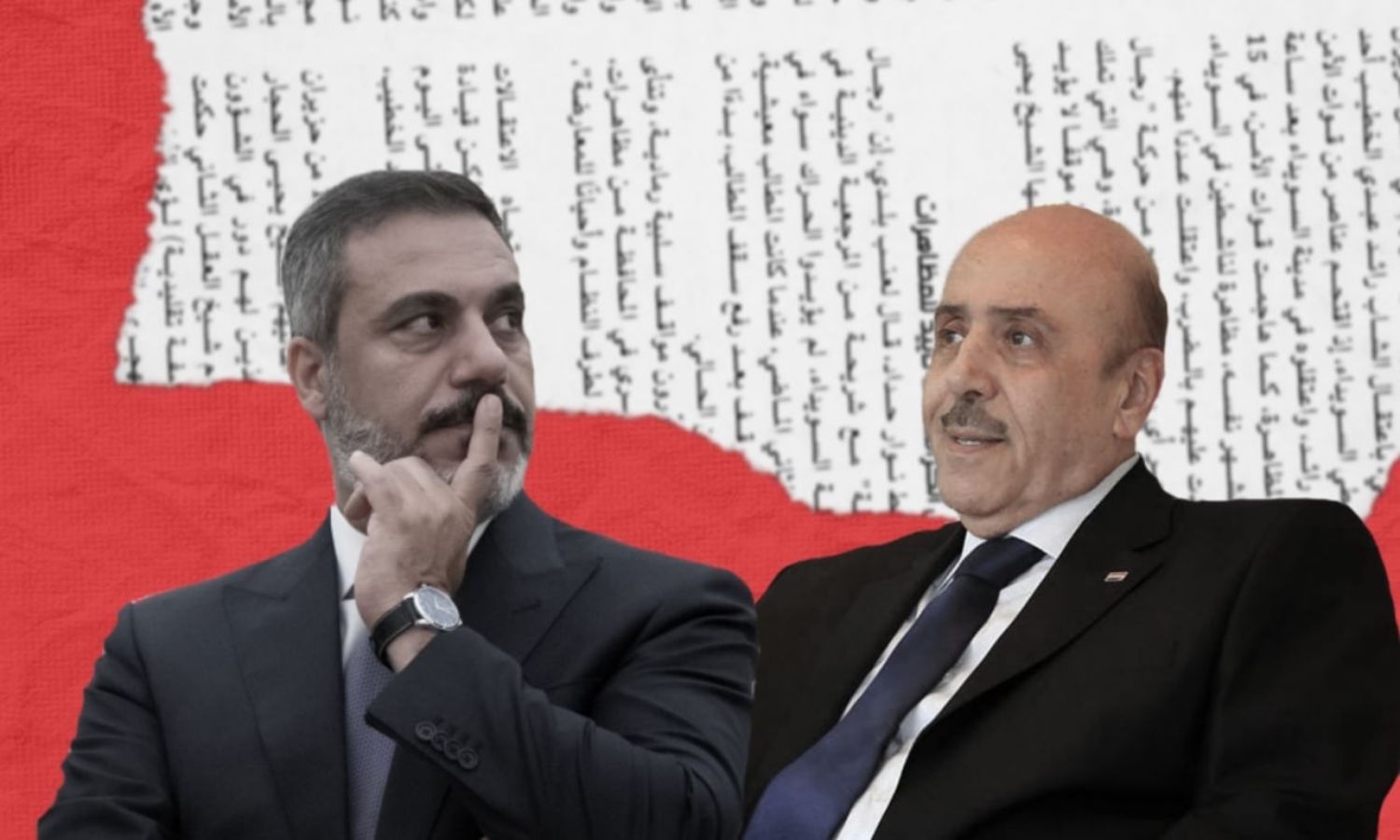 Director of the National Security Office in Syria, Ali Mamlouk, and head of Turkish intelligence, Hakan Fidan - (modified by Enab Baladi)