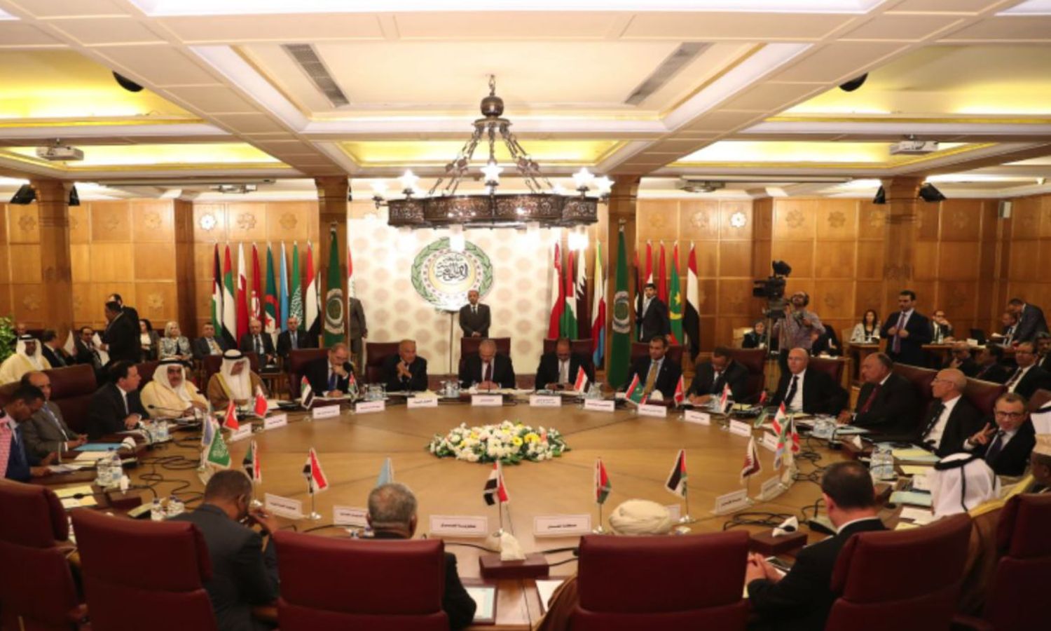 Representatives of the League of Arab States (LAS) attending an emergency meeting on Syria - 12 October 2019 (AFP)