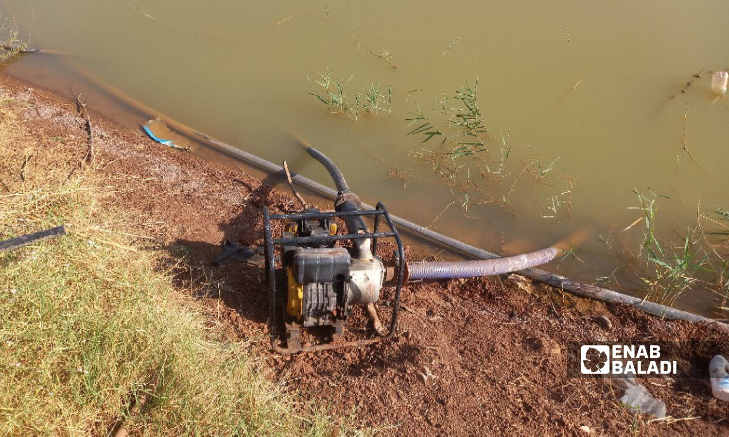 An electric generator used by farmers to pump water for irrigation (Enab Baladi/Halim Muhammad)