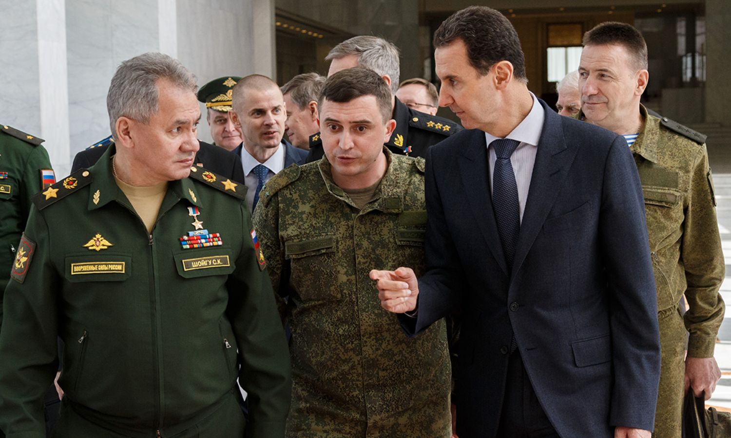  Syrian regime’s head Bashar al-Assad and Russian Defense Minister Sergei Shoigu in Damascus - 15 February 2022 (TASS via Getty Images)