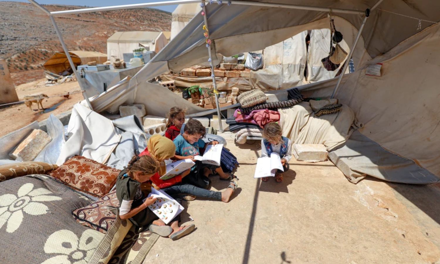 Storms and winds damaged dozens of tents in al-Sheikh camp in Idlib - 7 August 2022 (OCHA)