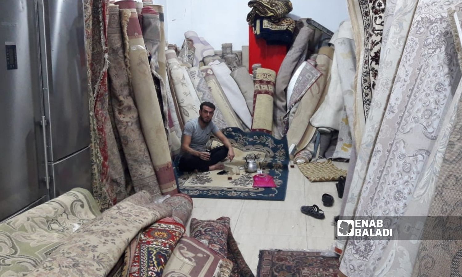 A carpet store in Idlib - 18 October 2022 (Enab Baladi / Anas al-Khouli)