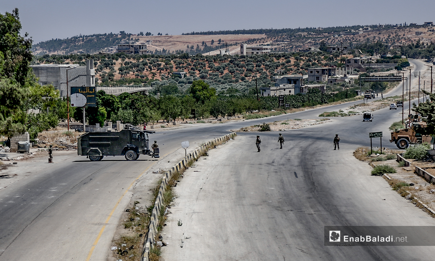 A joint Turkish-Russian patrol in northeast Syria on the M4 international highway - 14 July 2020 (Enab Baladi/Yousef Ghuraibi)