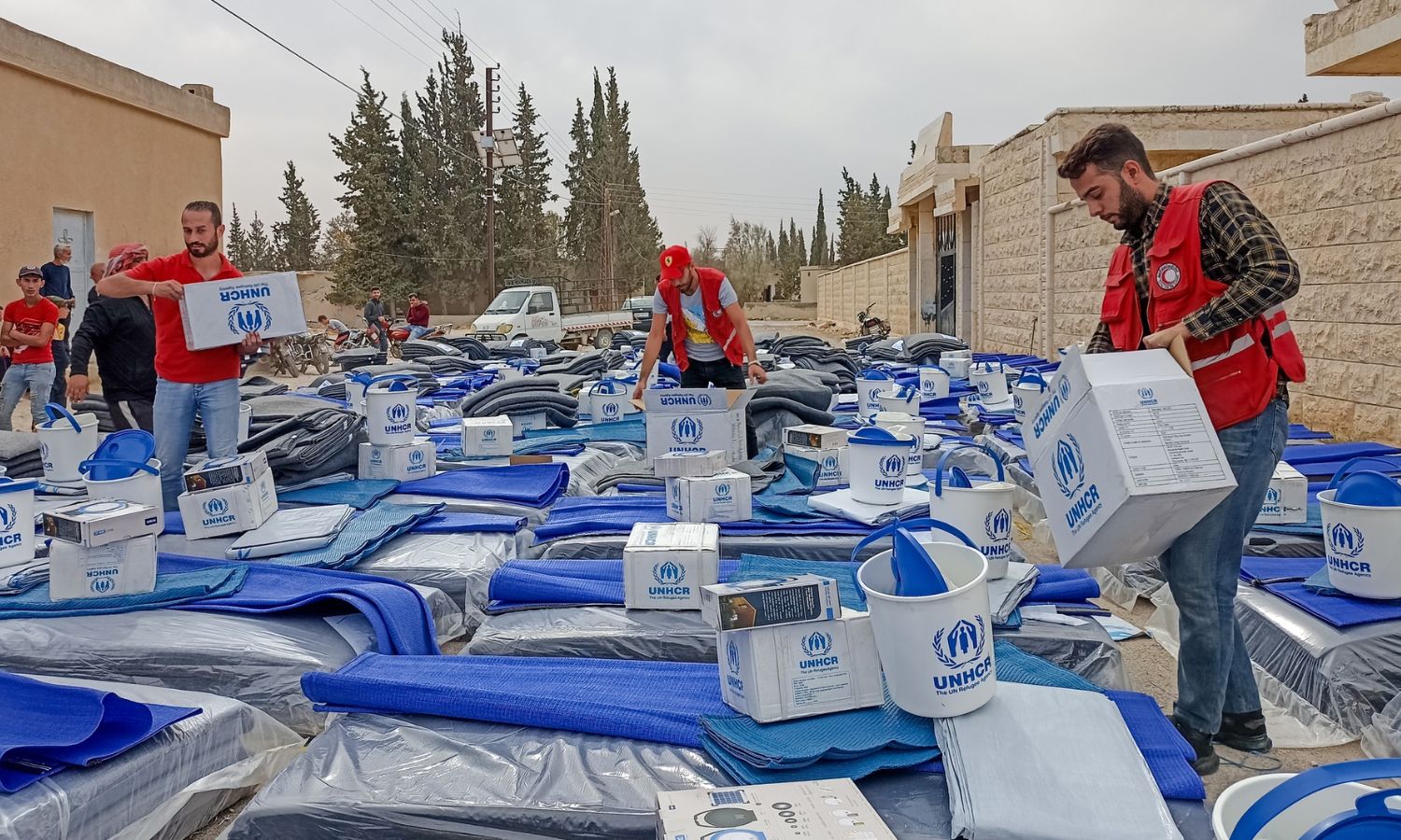 Distribution of winter aid rations in Hama countryside - 20 November 2022 (Syrian Arab Red Crescent)