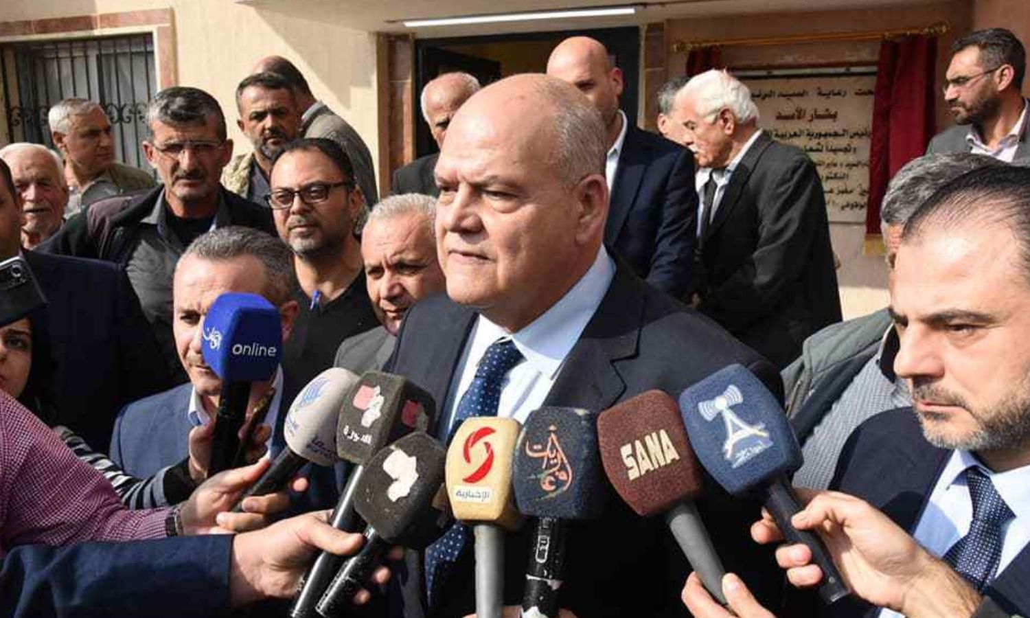 Amr Salem, Internal Trade Minister, during the opening of a bakery in the coastal Latakia city - 10 November 2022 (Facebook/Ministry of Internal Trade)