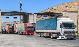 UN humanitarian aid convoy entering Syria through the Syria-Turkey Bab al-Hawa Border Crossing - 28 July 2022 (Enab Baladi/Iyad Abdul Jawad)