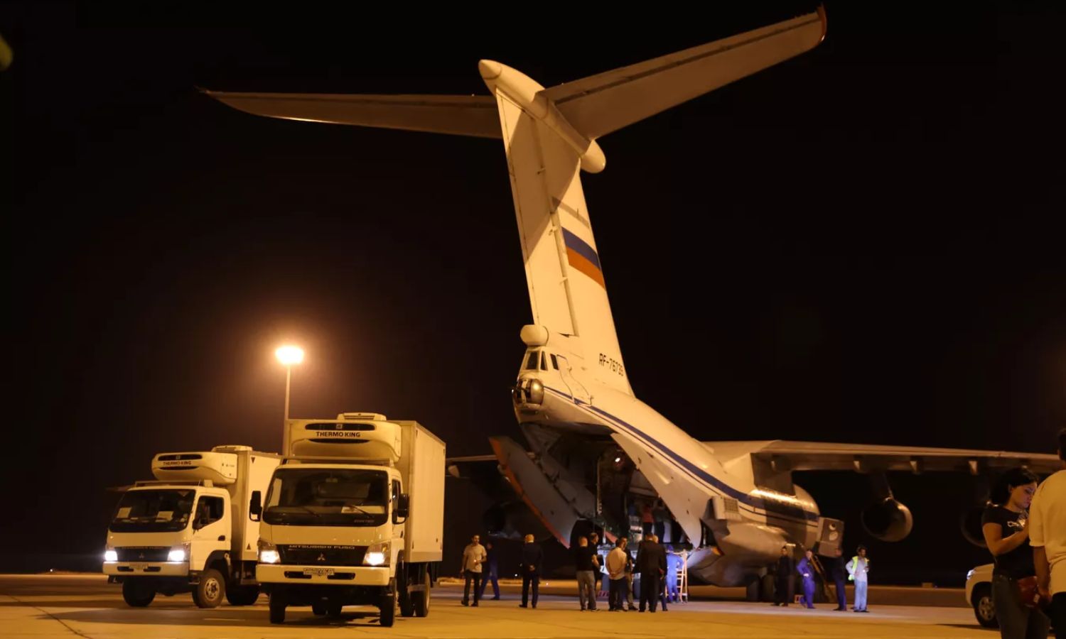 Russian cargo aircraft at Damascus International Airport (Sputnik)