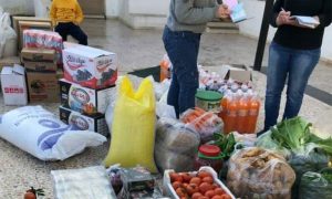 Foodstuffs prepared for distribution as part of a civil initiative in As-Suwayda - 1 January 2023 (Suwayda 24)