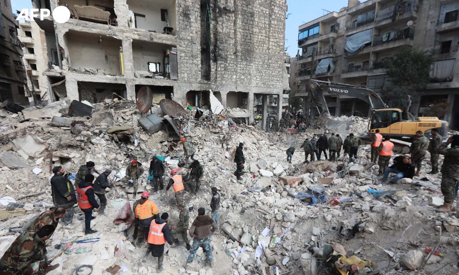 Rescue operations for those trapped under the rubble in Aleppo governorate - 7 February 2023 (AP)
