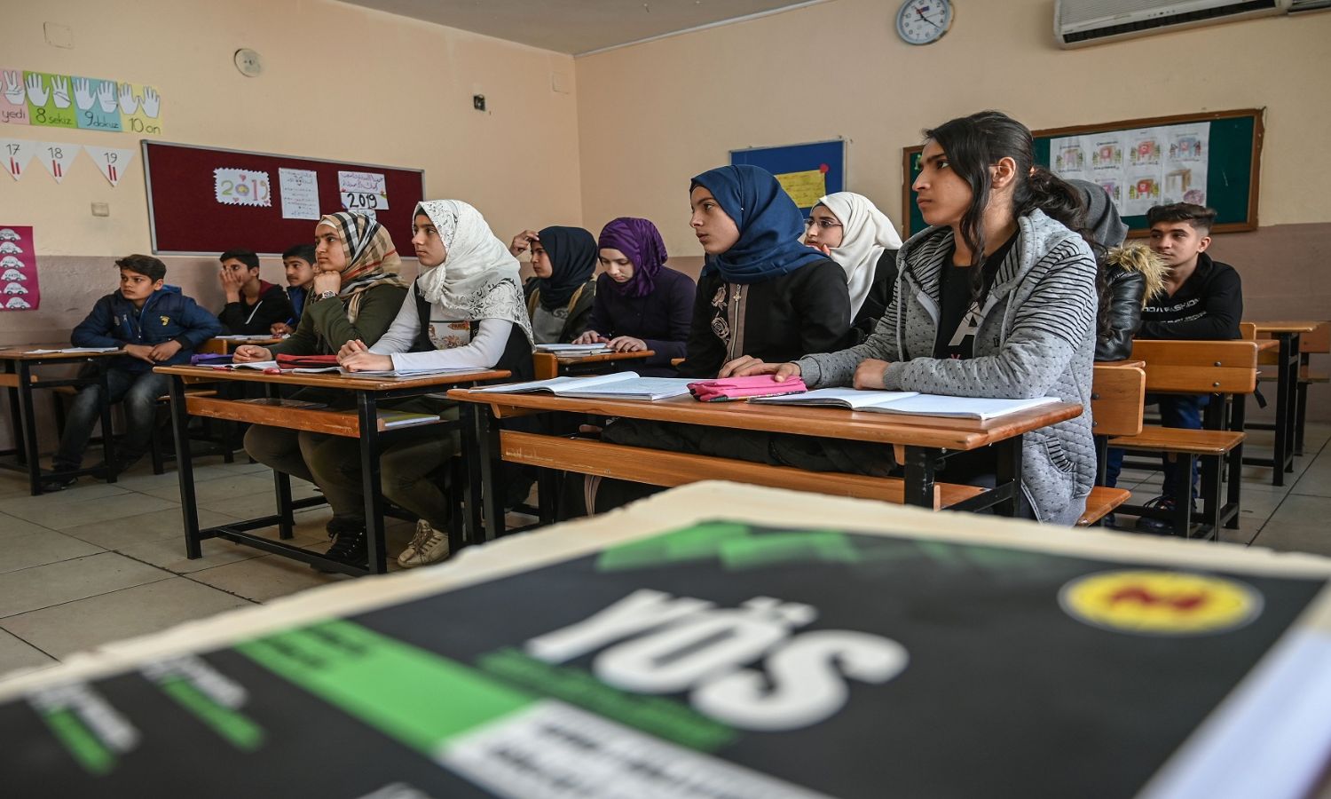 Syrian students attending an integration class - (AFP)