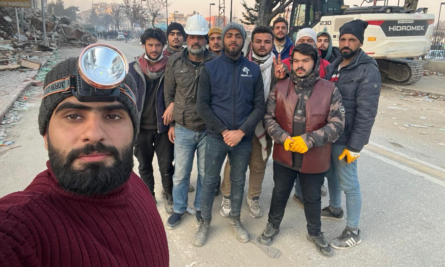 Syrian students during their participation in search and rescue operations in southern Turkey - February 12, 2023 (Facebook/Ahed al-Salibi)