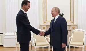 Russian President Vladimir Putin meets the head of the Syrian regime Bashar al-Assad in the Kremlin - September 13, 2021 (Getty Images)
