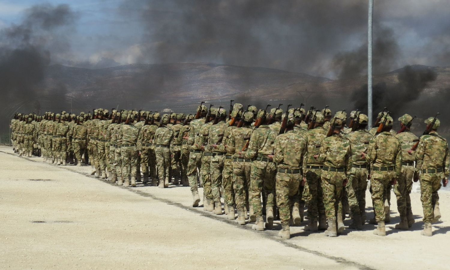 Graduation ceremony for a new batch of SNA fighters in Afrin region, north of Aleppo - March 7, 2023 (Facebook/Media Office of the Interim Government’s Defense Ministry)