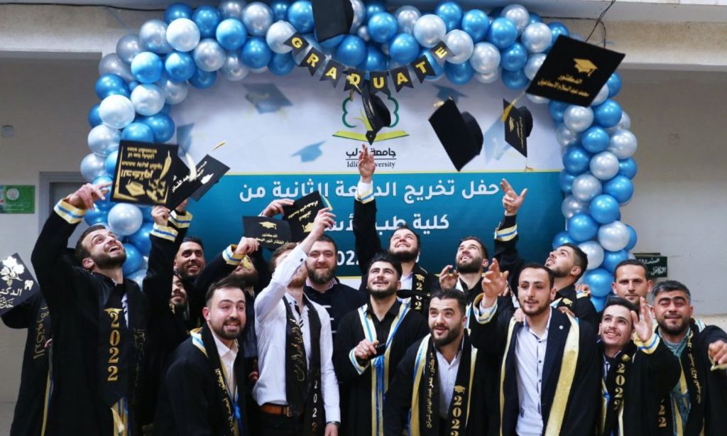 The graduation ceremony of the second batch of Dentistry faculty and honoring the outstanding students at the Idlib University - March 19, 2023 (Facebook - Idlib University)