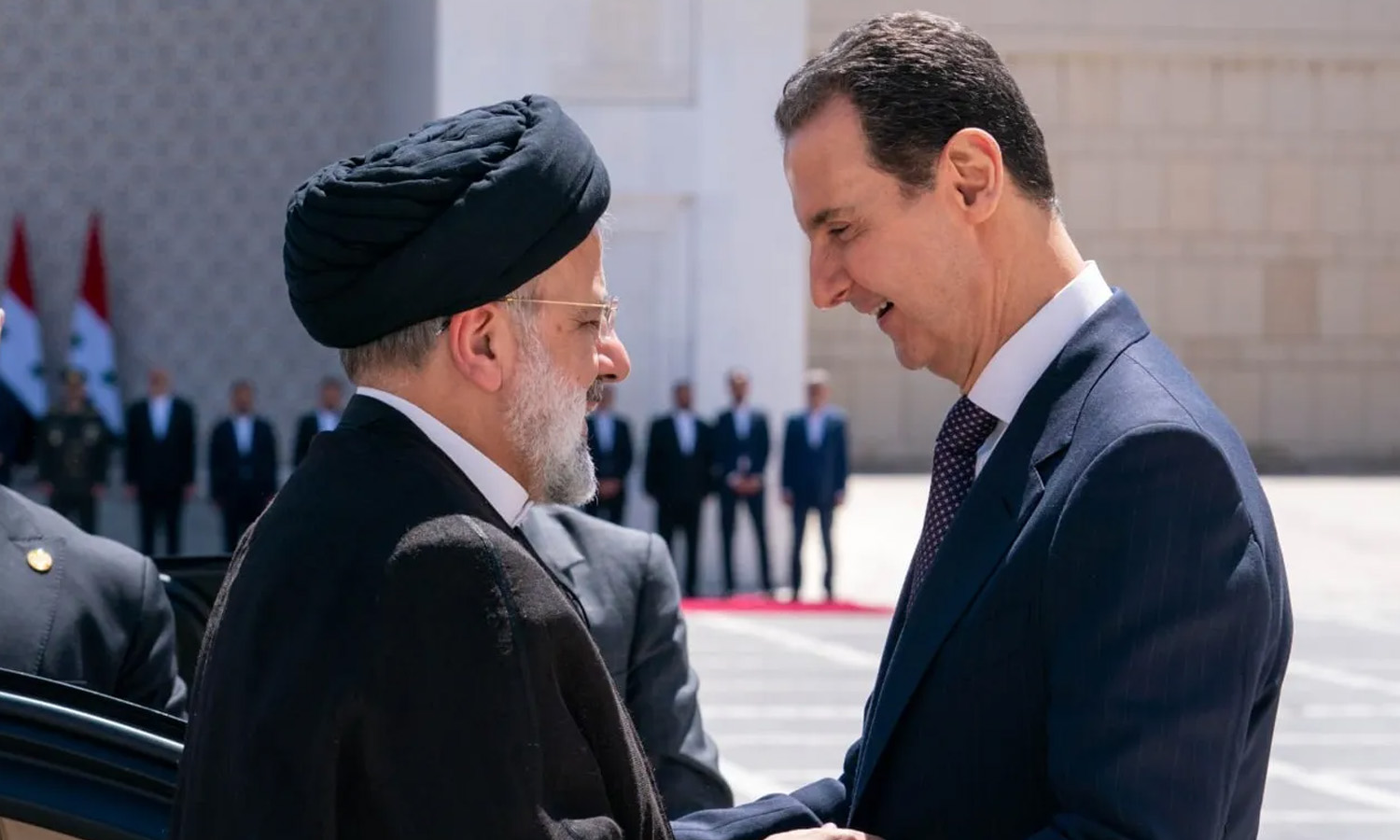 Head of the Syrian regime, Bashar al-Assad, receives Iranian President Ibrahim Raisi in Syria - May 3, 2023 (Syrian Presidency)