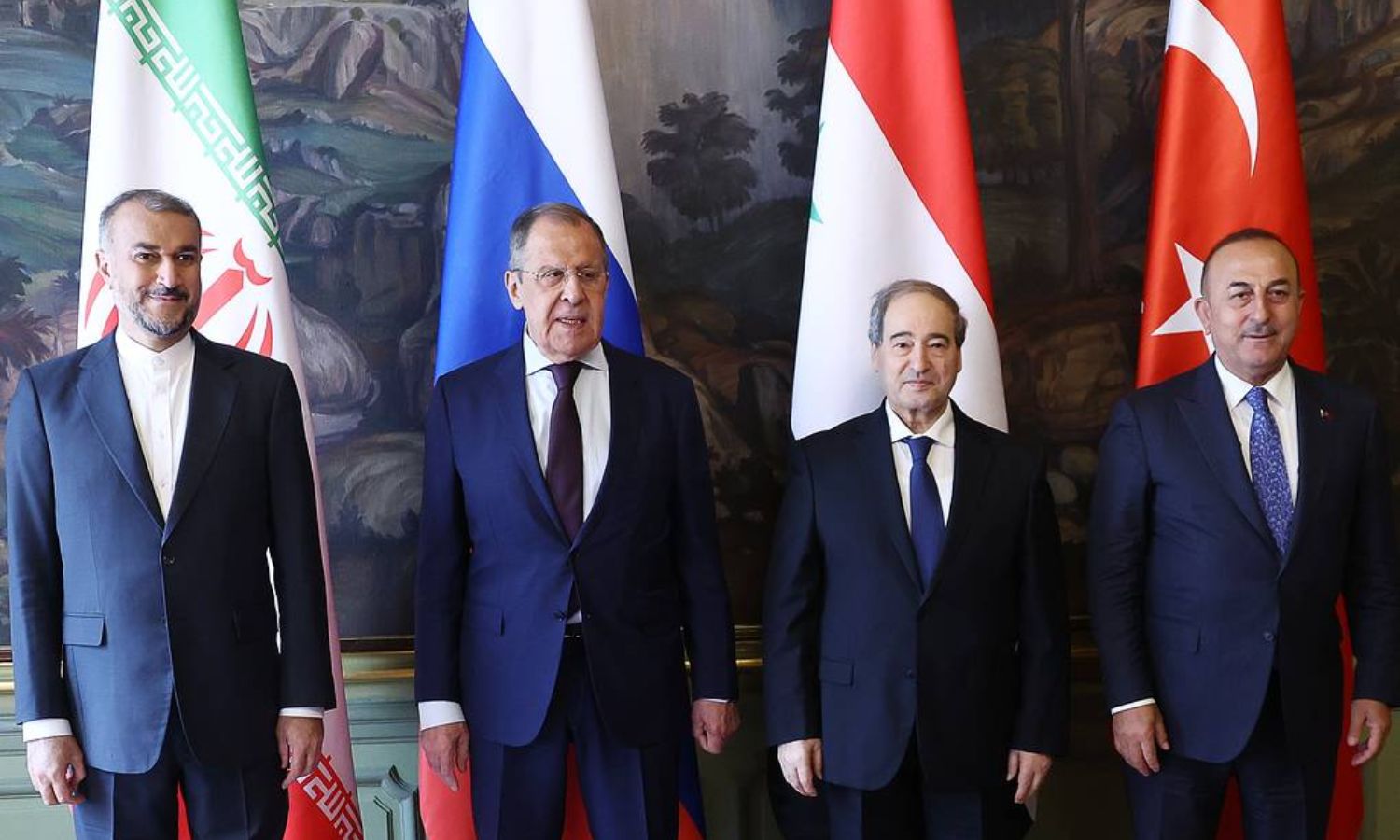 The foreign ministers of Turkey, Russia, Iran, and the Syrian regime meet in Moscow to revive relations between Ankara and the Syrian regime - May 10 (TASS)
