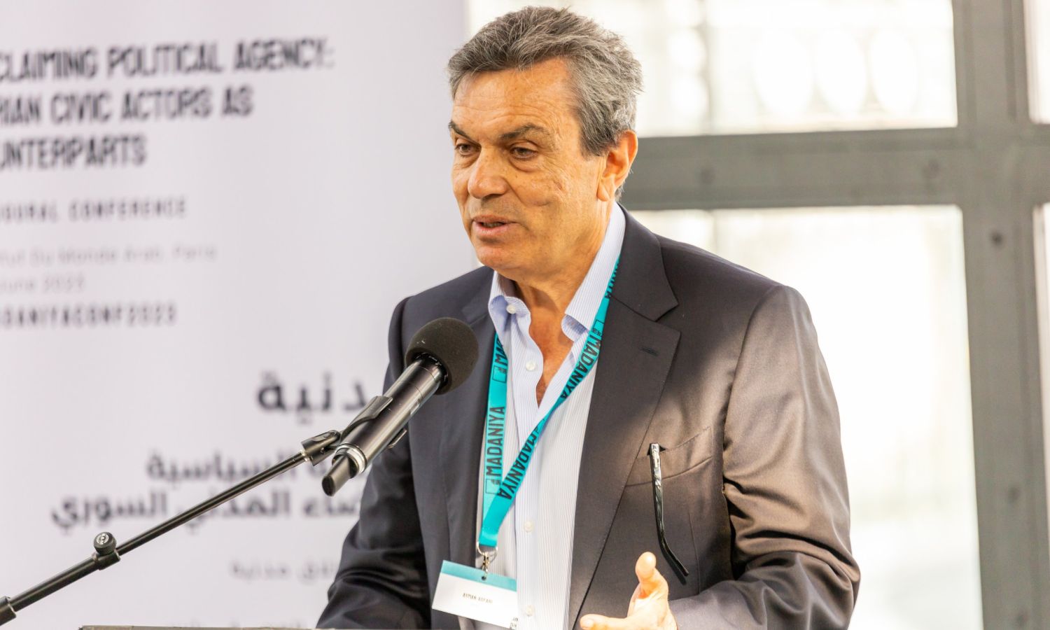 Syrian businessman Ayman Asfari, Chairman of the Board of Directors of the Madaniya Network.