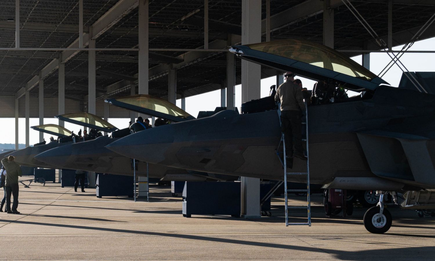 F-22 Raptor fighter is among the most advanced jets in the US Air Force ( The 94th Fighter Squadron at Joint Base Langley-Eustis, Virginia - December 15, 2020 (Joint Base Langley-Eustis)