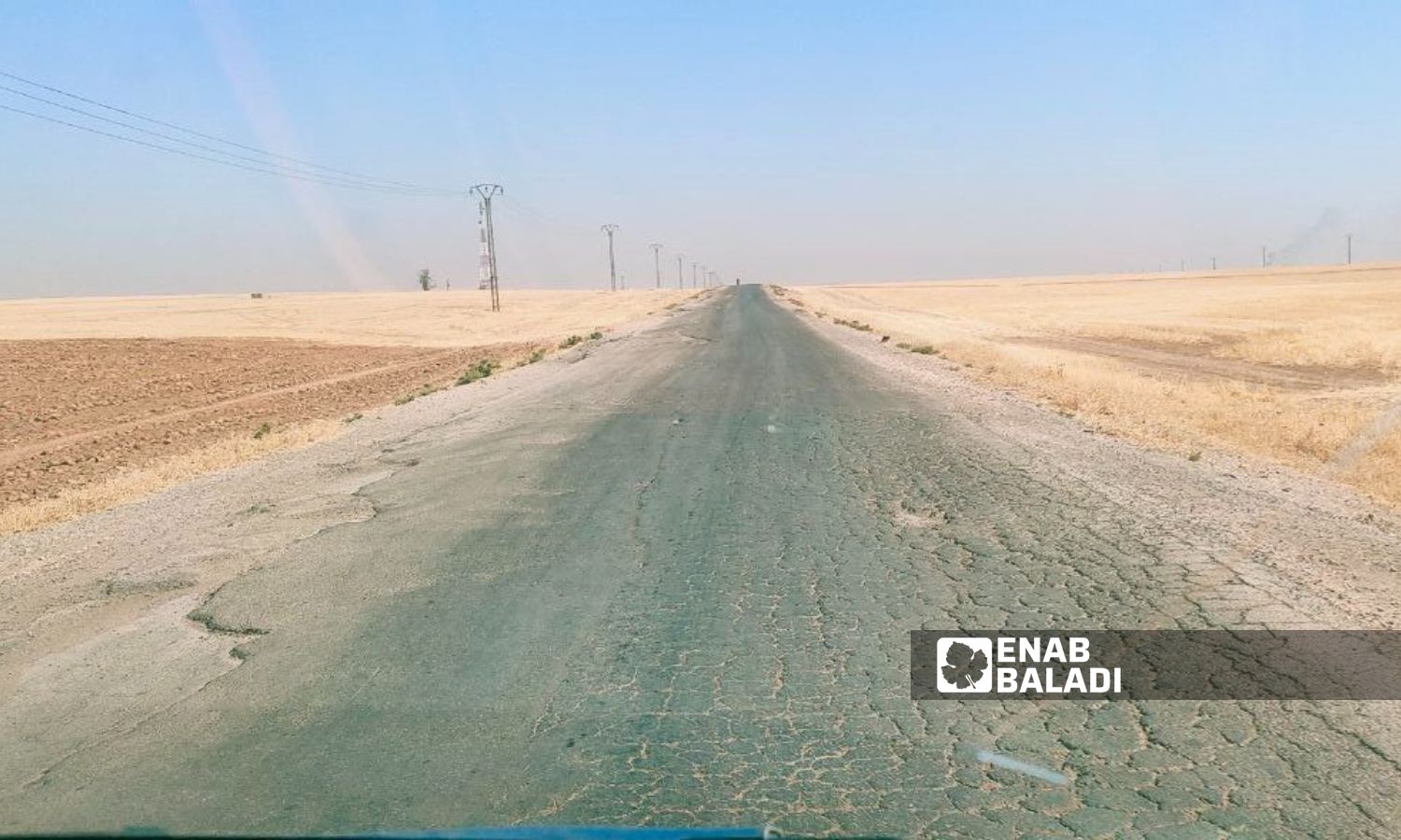 Al-Qahtaniyah-Tawil-al-Rad’s southern villages dilapidated road in al-Hasakah governorate, northeastern Syria - July 20, 2023 (Enab Baladi/Majd al-Salem)