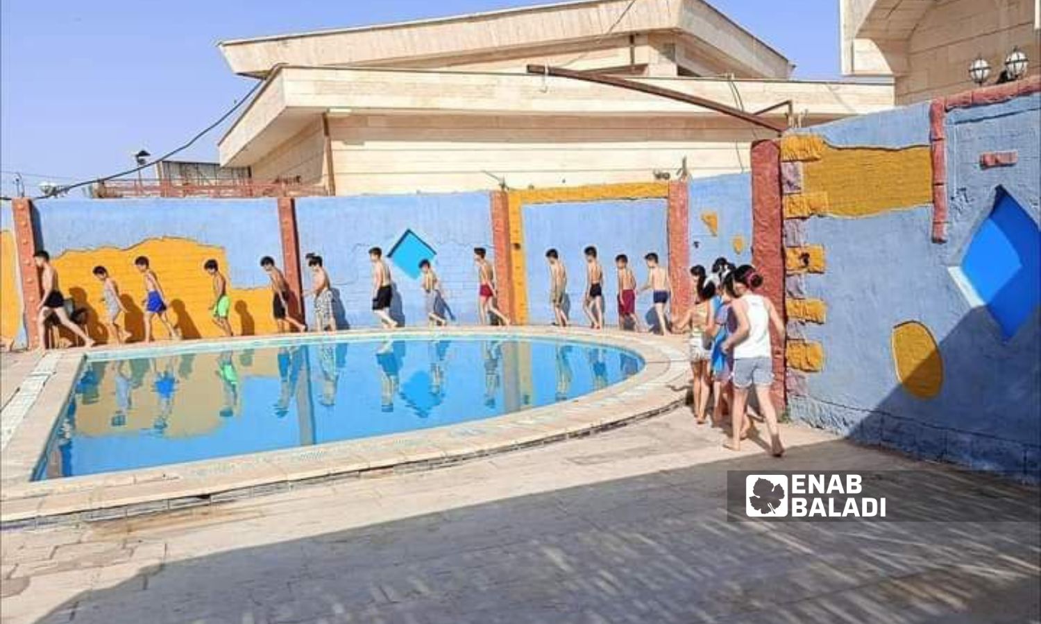 One of the activities of summer recreational clubs for children in Daraa, southern Syria - July 28, 2023 (Enab Baladi/Sarah al-Ahmad)