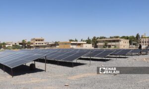 Solar panels in Ras al-Ain town, northwest of al-Hasakah - August 2, 2023 (Enab Baladi/Hussein Shaabo)