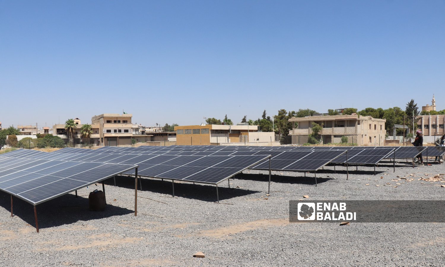 Solar panels in Ras al-Ain town, northwest of al-Hasakah - August 2, 2023 (Enab Baladi/Hussein Shaabo)