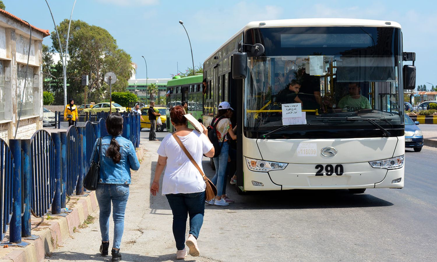 Passengers traveling by internal buses in Latakia - July 18, 2022 (Latakia Governorate)