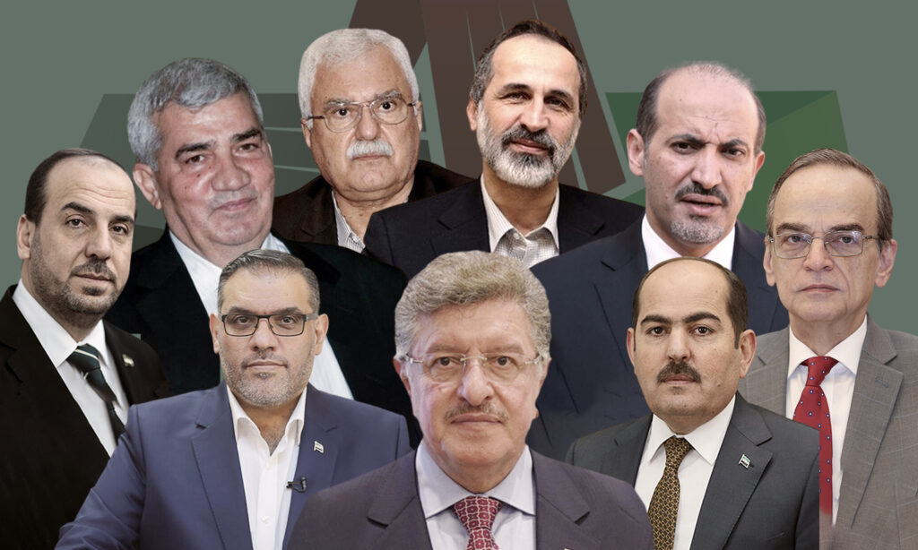Syrian political figures led the Opposition Coalition (SOC) (Edited by Enab Baladi)