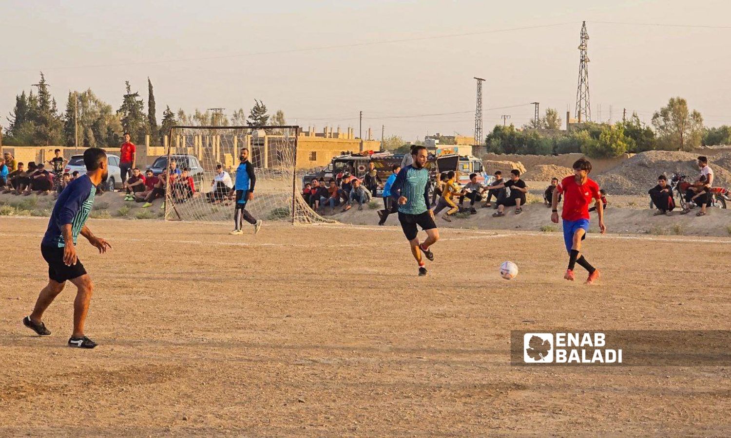 From the opening match of the Jadid al-Baggara league between the al-Basira and Jadid al-Baggara teams, east of Deir Ezzor - July 29, 2023 (Enab Baladi)