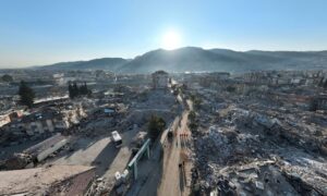Aerial image of the destruction caused by the earthquake that struck Hatay province, southern Turkey - February 14, 2023 (İHA)